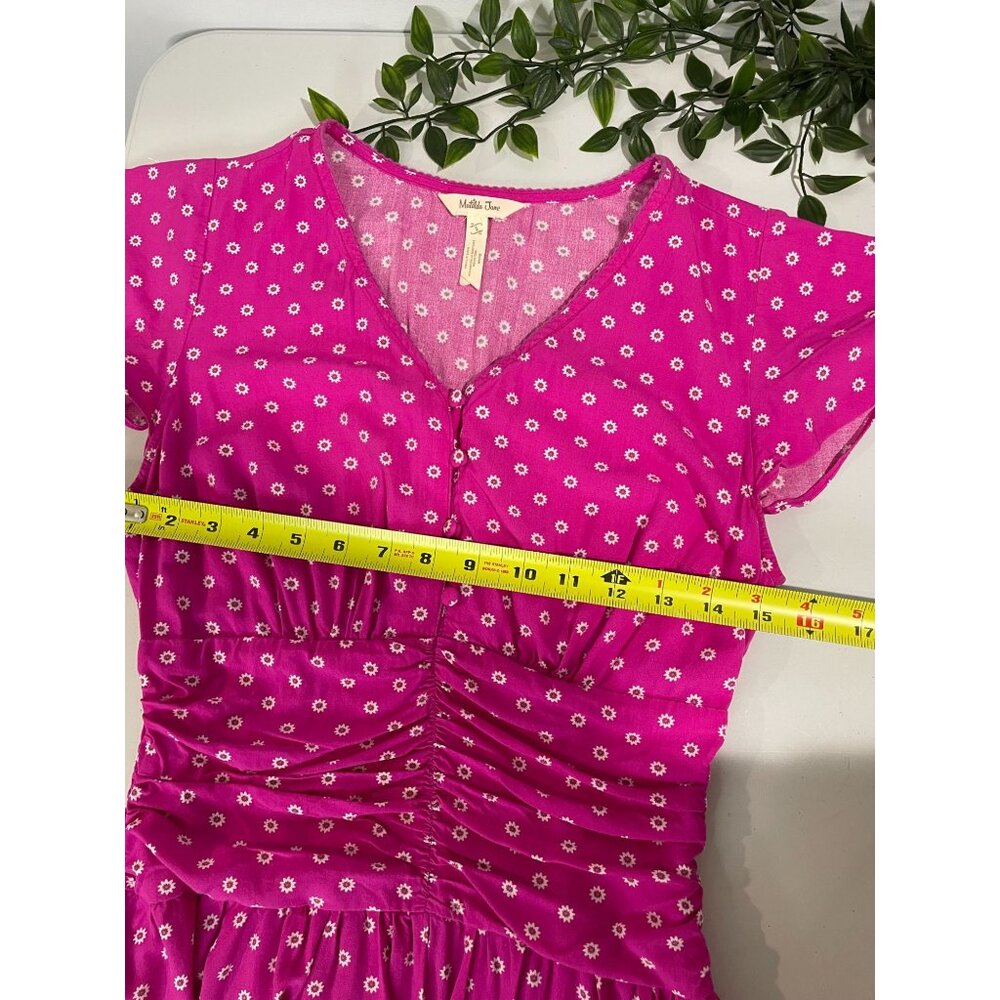 Matilda Jane Pink Floral Dress With Ruched Waist & Button Details - Picture 13 of 16